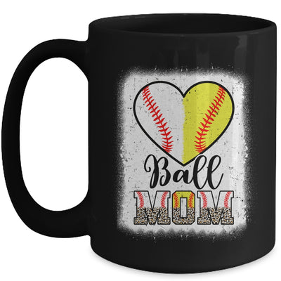 Ball Mom Heart Baseball Softball Mama Mothers Day Mug | teecentury