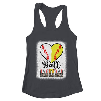 Ball Mom Heart Baseball Softball Mama Mothers Day Shirt & Tank Top | teecentury