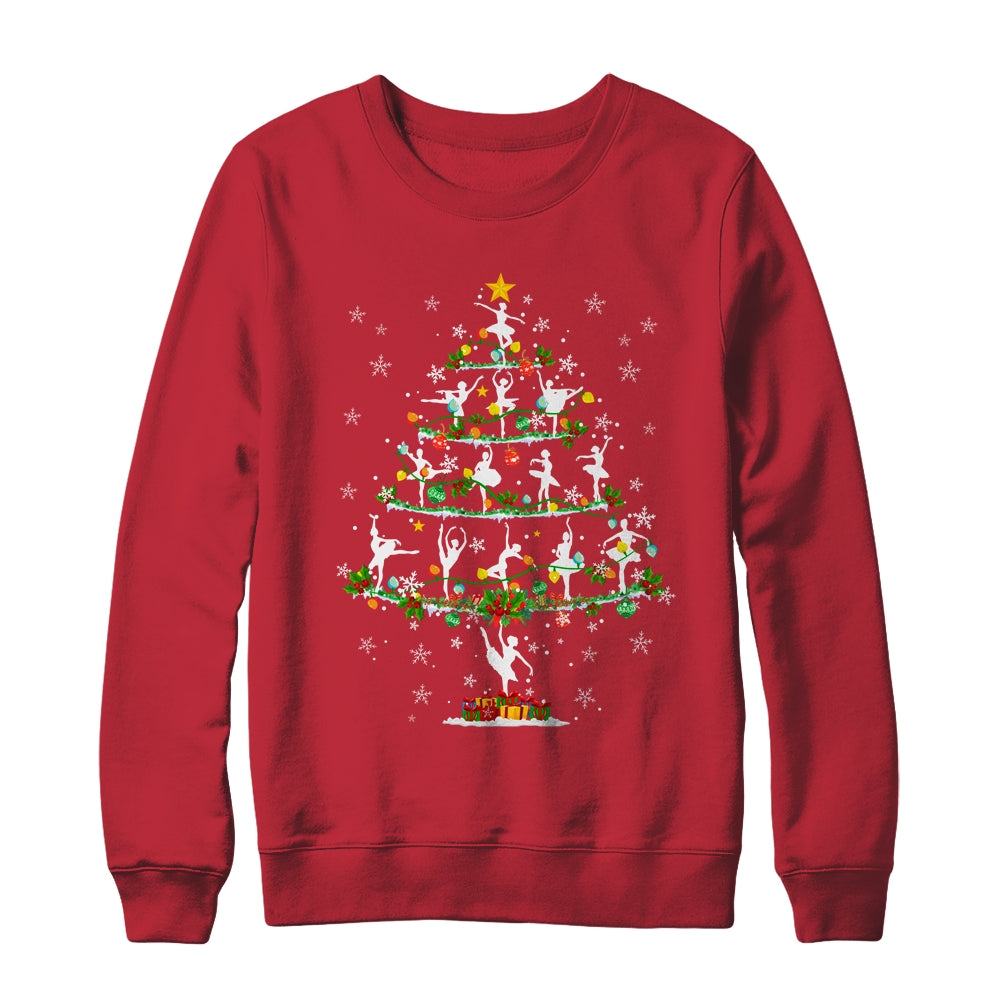 Ballet Dance Xmas Lighting Santa Ballet Dance Christmas Tree T-Shirt & Sweatshirt | Teecentury.com