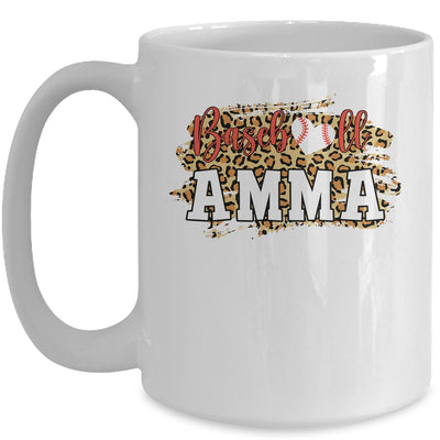 Baseball Amma Leopard Funny Softball Mother's Day Mug Coffee Mug | Teecentury.com