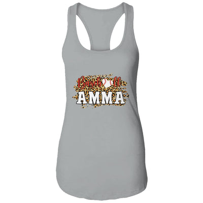 Baseball Amma Leopard Funny Softball Mother's Day T-Shirt & Tank Top | Teecentury.com