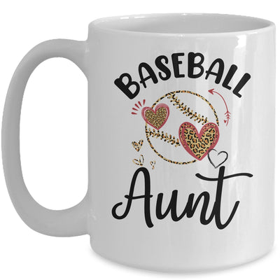 Baseball Aunt Leopard Heart Love Mug Coffee Mug | Teecentury.com