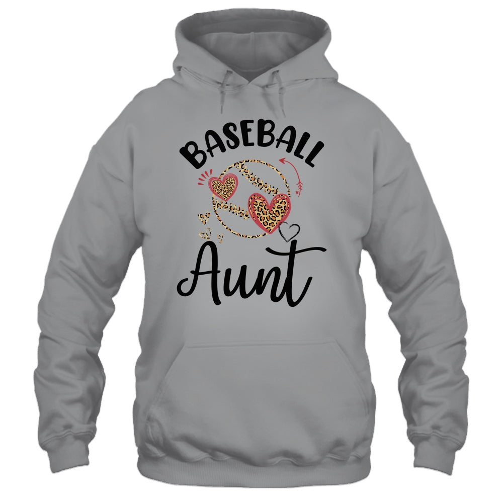Baseball Aunt Leopard Heart Love T-Shirt & Tank Top | Teecentury.com