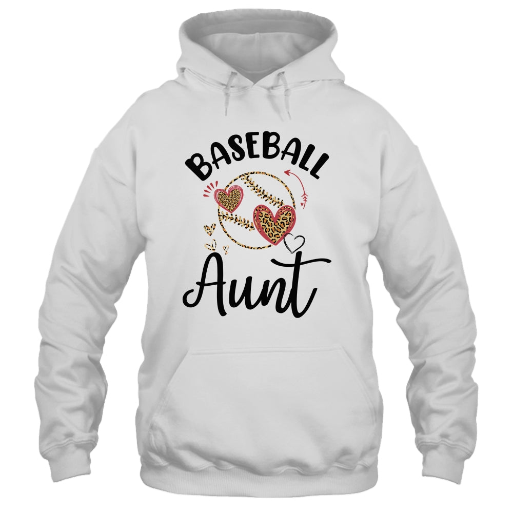 Baseball Aunt Leopard Heart Love T-Shirt & Tank Top | Teecentury.com