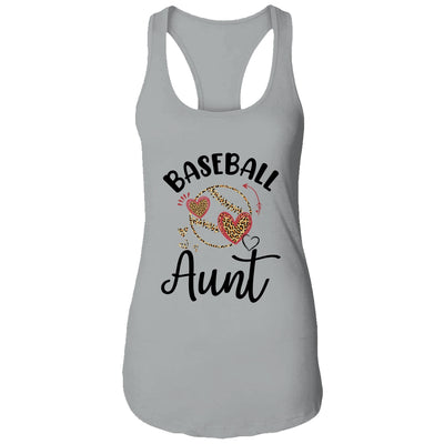Baseball Aunt Leopard Heart Love T-Shirt & Tank Top | Teecentury.com