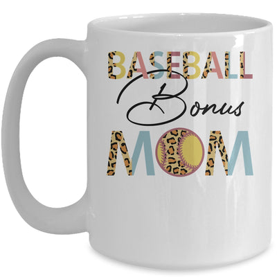 Baseball Bonus Mom Baseball Mom Leopard Mothers Day Mug Coffee Mug | Teecentury.com