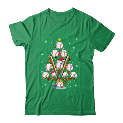 Baseball Christmas Tree Santa Pickleball X Mas Lights Shirt & Sweatshirt | teecentury