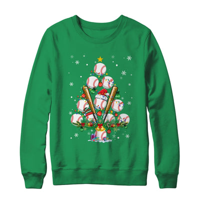 Baseball Christmas Tree Santa Pickleball X Mas Lights Shirt & Sweatshirt | teecentury