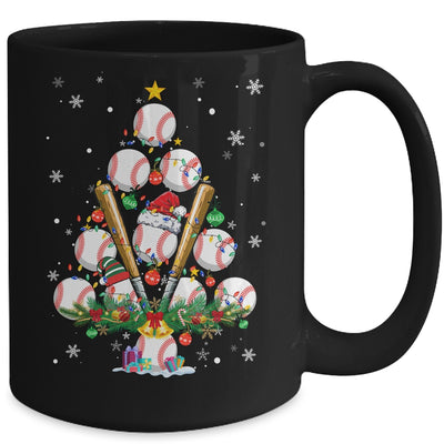 Baseball Christmas Tree Santa Pickleball X Mas Lights Mug | teecentury