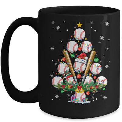 Baseball Christmas Tree Santa Pickleball X Mas Lights Mug | teecentury