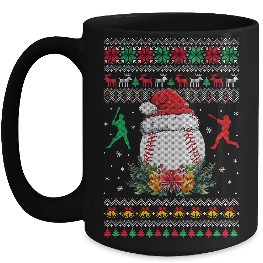 Baseball Christmas Ugly Funny Santa Sport Men Boy Mug | teecentury
