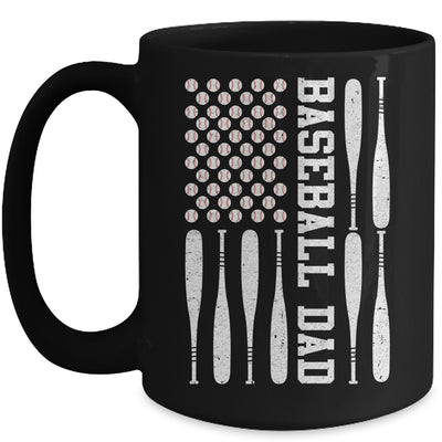 Baseball Dad Vintage USA American Flag Father's Day Mug Coffee Mug | Teecentury.com