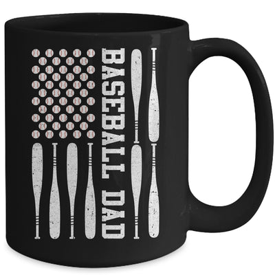 Baseball Dad Vintage USA American Flag Father's Day Mug Coffee Mug | Teecentury.com