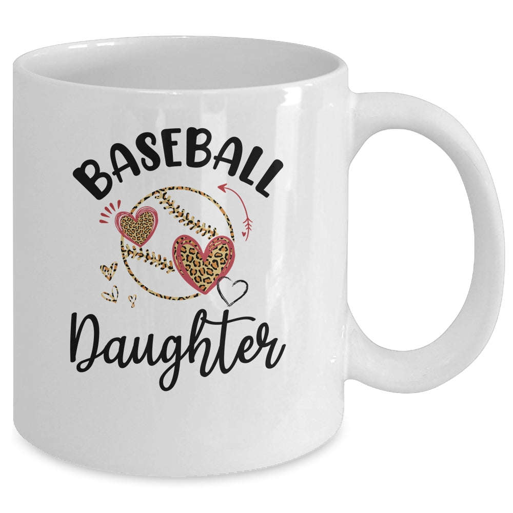 Baseball Daughter Leopard Heart Love Mug Coffee Mug | Teecentury.com