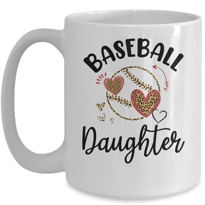 Baseball Daughter Leopard Heart Love Mug Coffee Mug | Teecentury.com