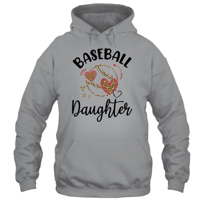 Baseball Daughter Leopard Heart Love T-Shirt & Tank Top | Teecentury.com