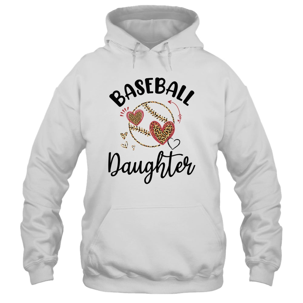 Baseball Daughter Leopard Heart Love T-Shirt & Tank Top | Teecentury.com