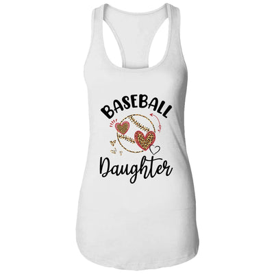 Baseball Daughter Leopard Heart Love T-Shirt & Tank Top | Teecentury.com