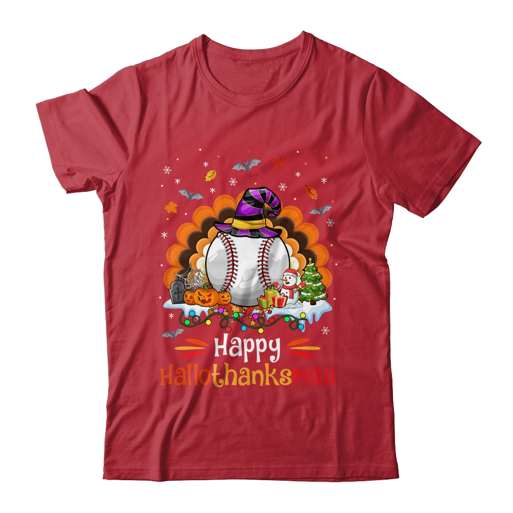 Baseball Halloween Christmas Thanksgiving Hallothanksmas Shirt & Sweatshirt | teecentury