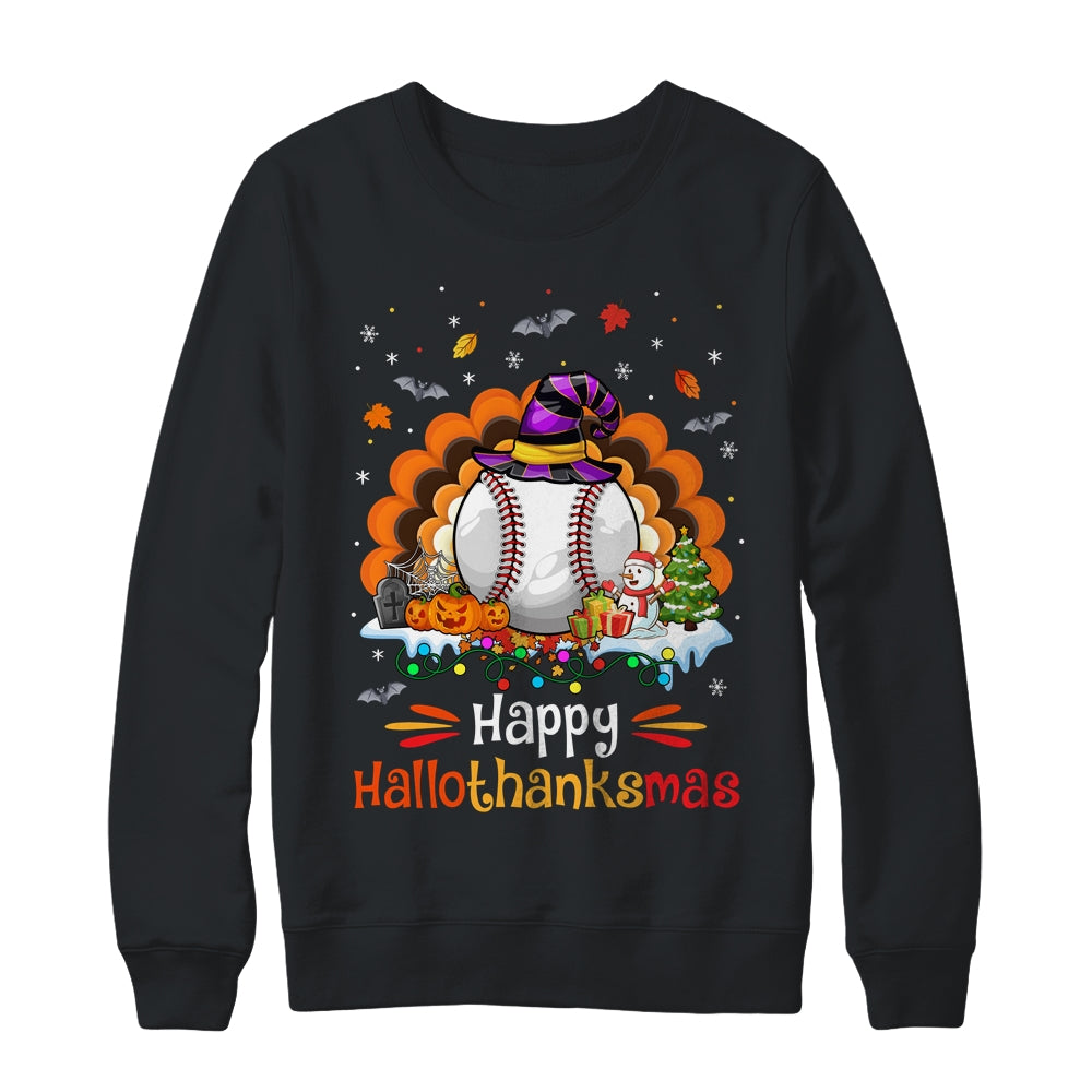 Baseball Halloween Christmas Thanksgiving Hallothanksmas Shirt & Sweatshirt | teecentury