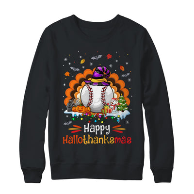 Baseball Halloween Christmas Thanksgiving Hallothanksmas Shirt & Sweatshirt | teecentury