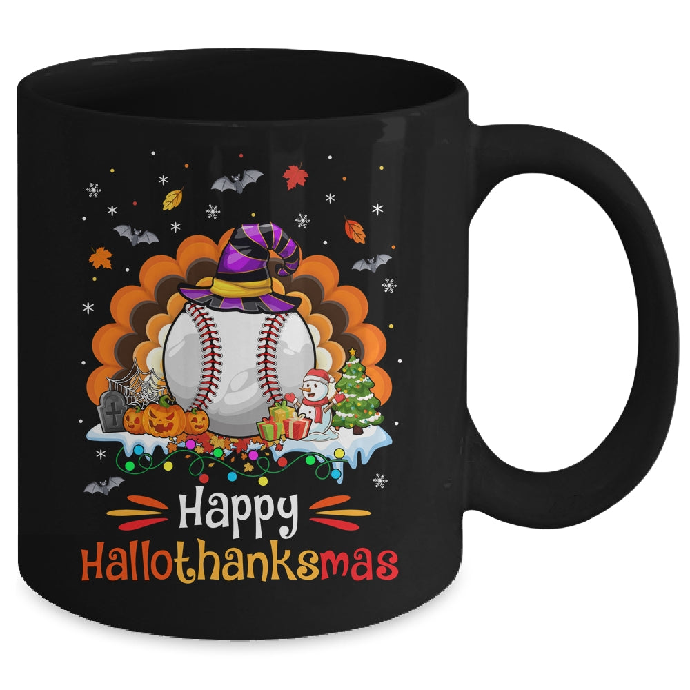 Baseball Halloween Christmas Thanksgiving Hallothanksmas Mug | teecentury