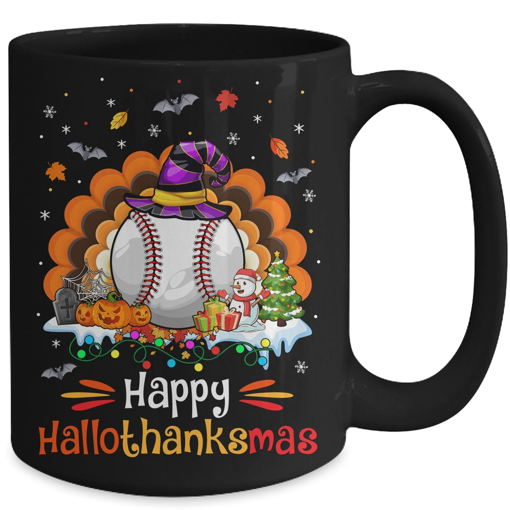 Baseball Halloween Christmas Thanksgiving Hallothanksmas Mug | teecentury