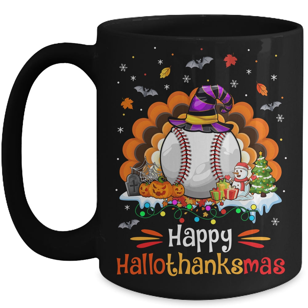 Baseball Halloween Christmas Thanksgiving Hallothanksmas Mug | teecentury