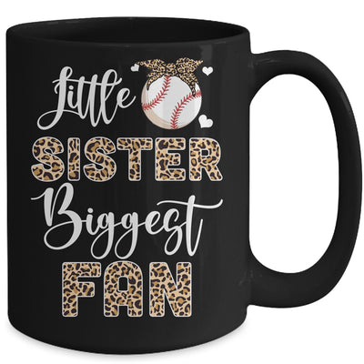 Baseball Little Sister Biggest Fan Baseball Sister Leopard Mug | teecentury