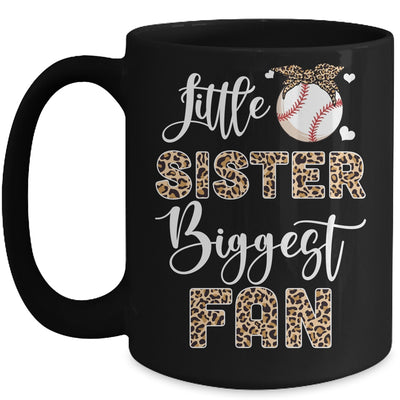 Baseball Little Sister Biggest Fan Baseball Sister Leopard Mug | teecentury