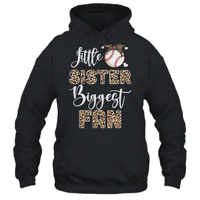 Baseball Little Sister Biggest Fan Baseball Sister Leopard Shirt & Tank Top | teecentury