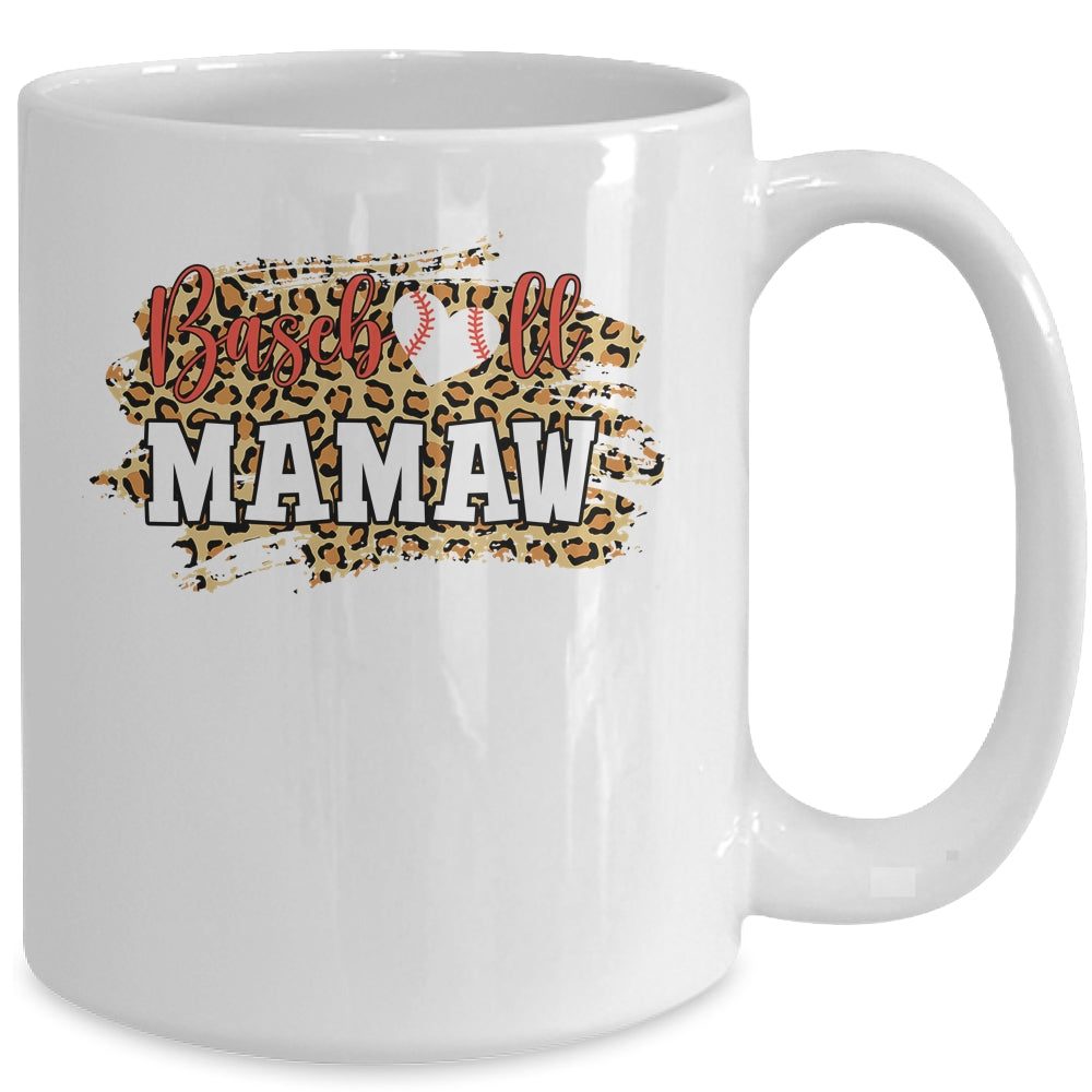 Baseball Mamaw Leopard Funny Softball Mother's Day Mug Coffee Mug | Teecentury.com