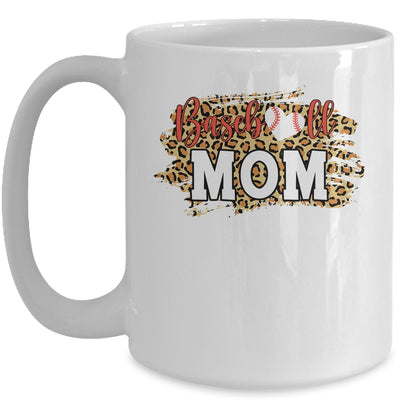 Baseball Mom Leopard Funny Softball Mother's Day Mug Coffee Mug | Teecentury.com