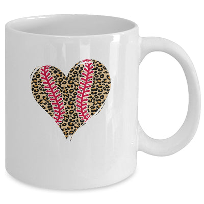 Baseball Mom Leopard Heart Funny Softball Mom Mother's Day Mug Coffee Mug | Teecentury.com