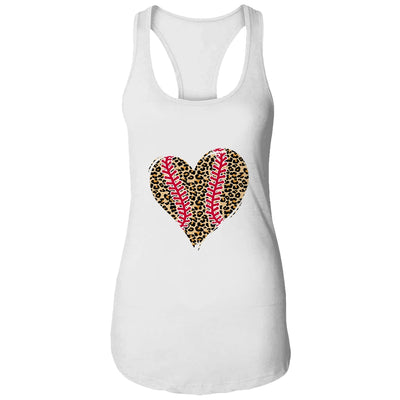 Baseball Mom Leopard Heart Funny Softball Mom Mother's Day T-Shirt & Tank Top | Teecentury.com