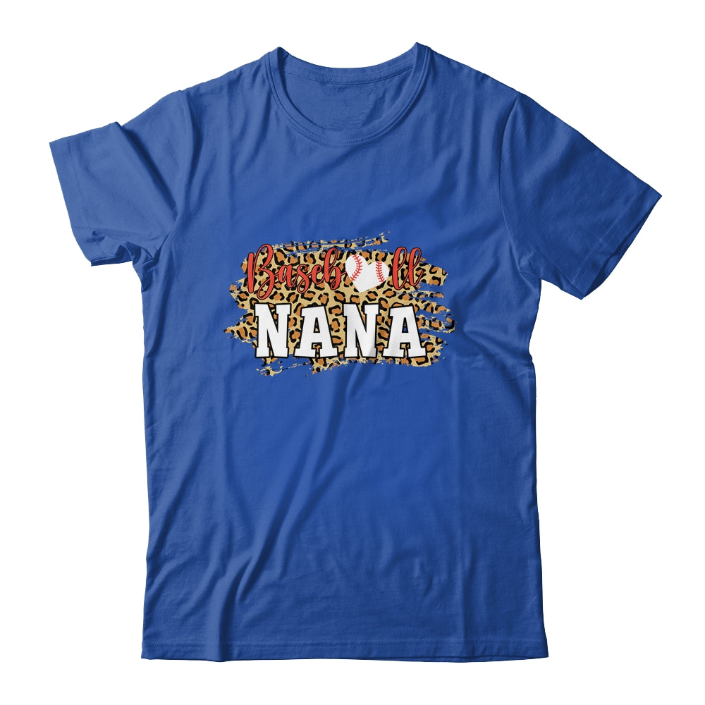 Baseball Nana Leopard Funny Softball Mother's Day T-Shirt & Tank Top | Teecentury.com