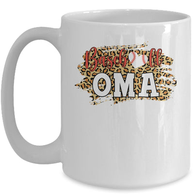Baseball Oma Leopard Funny Softball Mother's Day Mug Coffee Mug | Teecentury.com