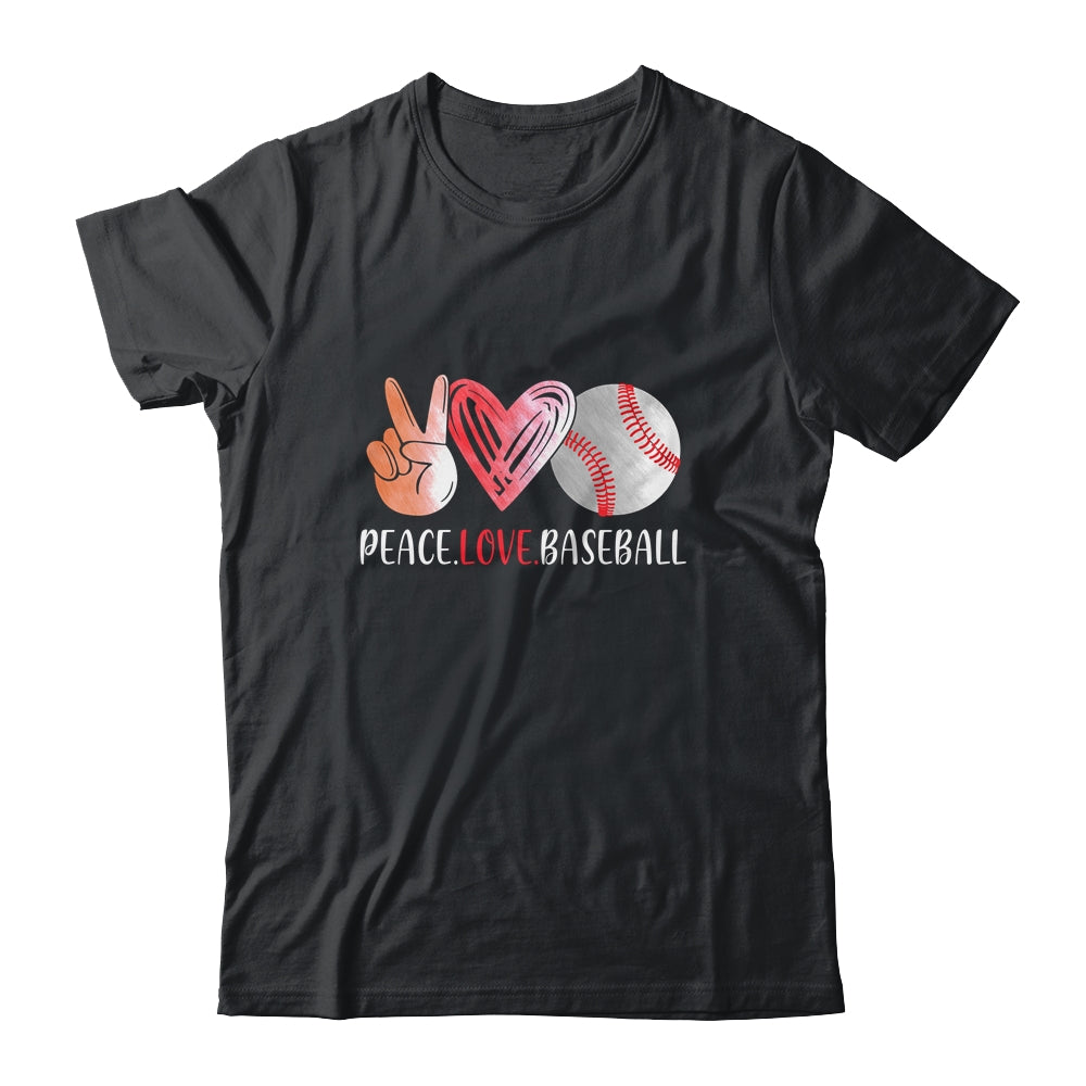 Baseball Player Girls Peace Love Baseball Women T-Shirt & Tank Top | Teecentury.com
