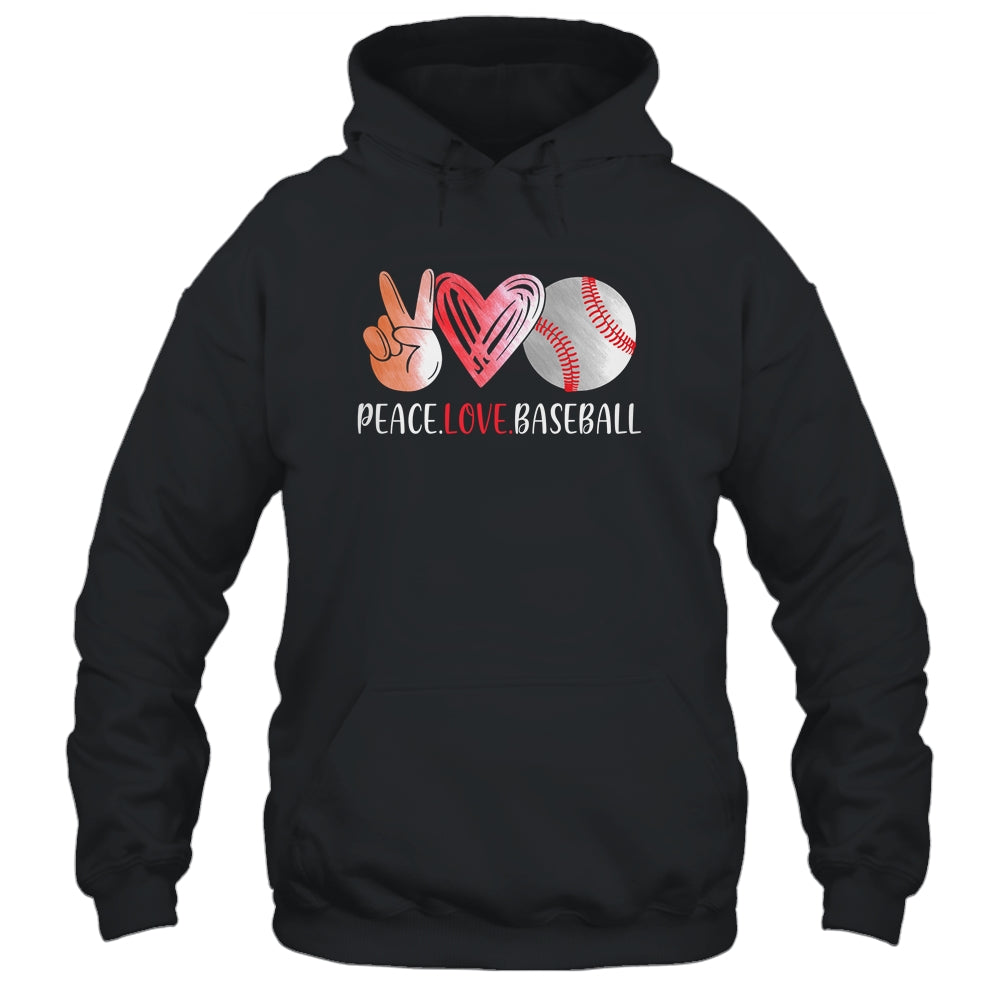 Baseball Player Girls Peace Love Baseball Women T-Shirt & Tank Top | Teecentury.com