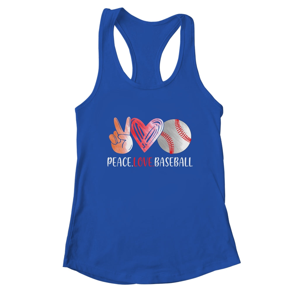 Baseball Player Girls Peace Love Baseball Women T-Shirt & Tank Top | Teecentury.com