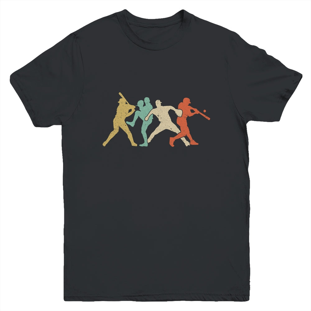 Baseball Retro Vintage Catcher Pitcher Batter Youth Youth Shirt | Teecentury.com
