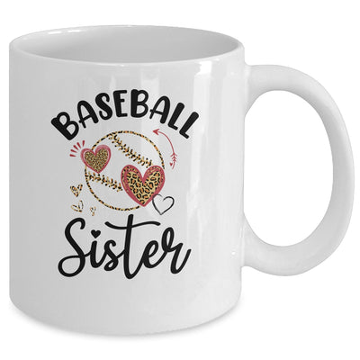 Baseball Sister Leopard Heart Love Mug Coffee Mug | Teecentury.com