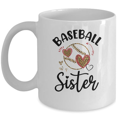 Baseball Sister Leopard Heart Love Mug Coffee Mug | Teecentury.com