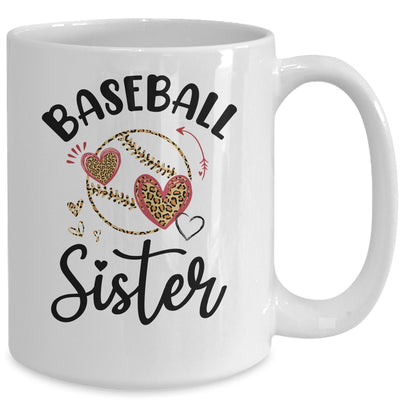 Baseball Sister Leopard Heart Love Mug Coffee Mug | Teecentury.com