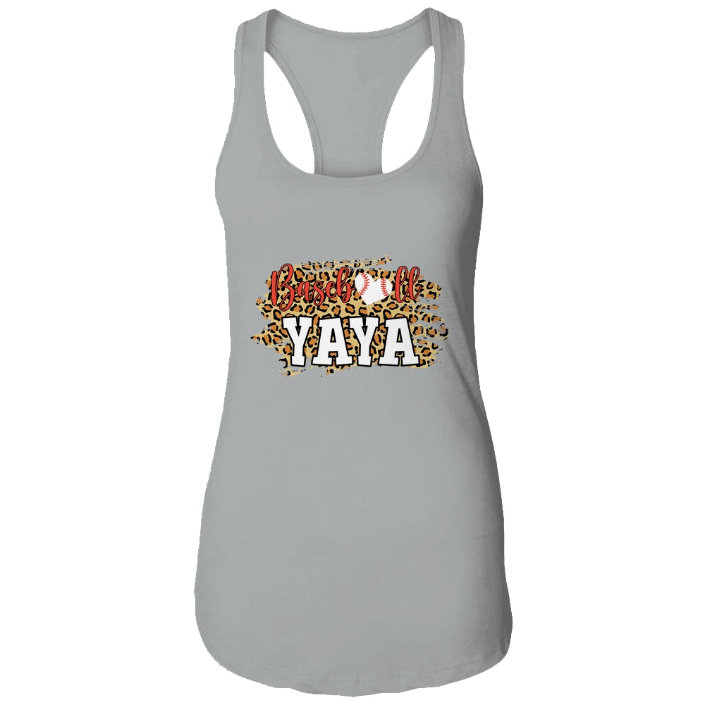 Baseball Yaya Leopard Funny Softball Mother's Day T-Shirt & Tank Top | Teecentury.com
