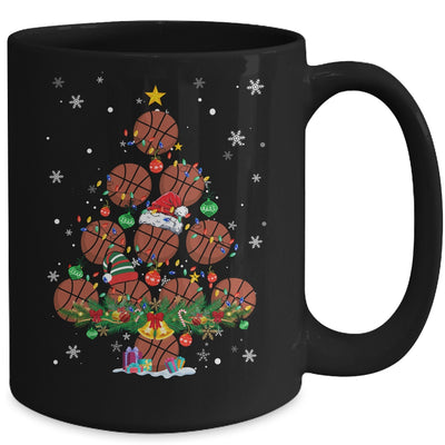 Basketball Christmas Tree Santa Pickleball X Mas Lights Mug | teecentury