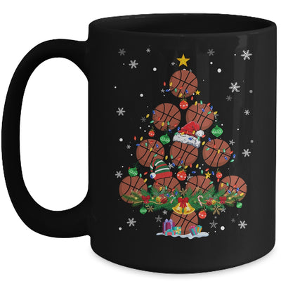 Basketball Christmas Tree Santa Pickleball X Mas Lights Mug | teecentury