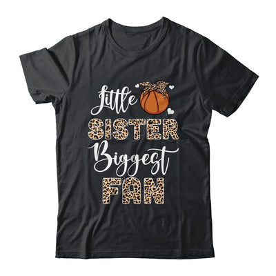 Basketball Little Sister Biggest Fan Basketball Sister Leopard Shirt & Tank Top | teecentury