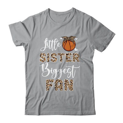 Basketball Little Sister Biggest Fan Basketball Sister Leopard Shirt & Tank Top | teecentury