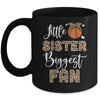 Basketball Little Sister Biggest Fan Basketball Sister Leopard Mug | teecentury